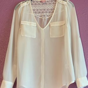 Creme everyday work blouse
